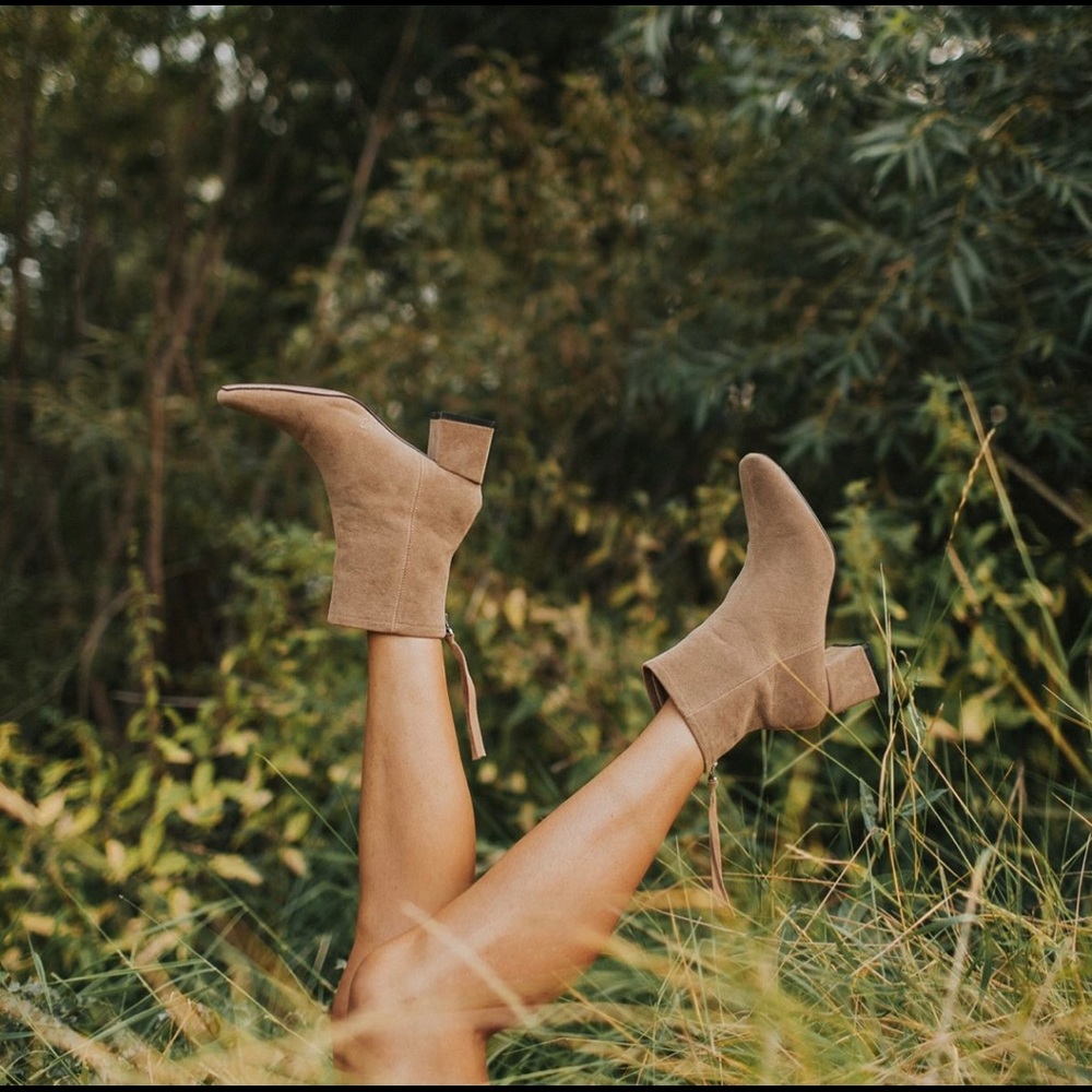 The Kadee - Tan Booties - Square Toe Block Heel - image 1